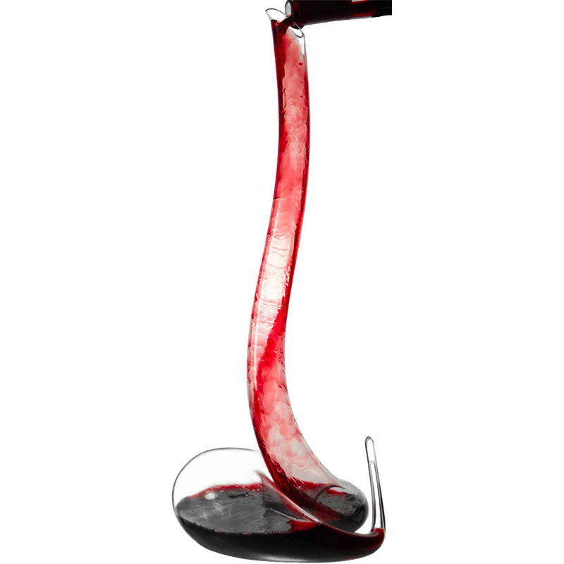 1200ml Hand Blown Glass Cobra Wine Decanter