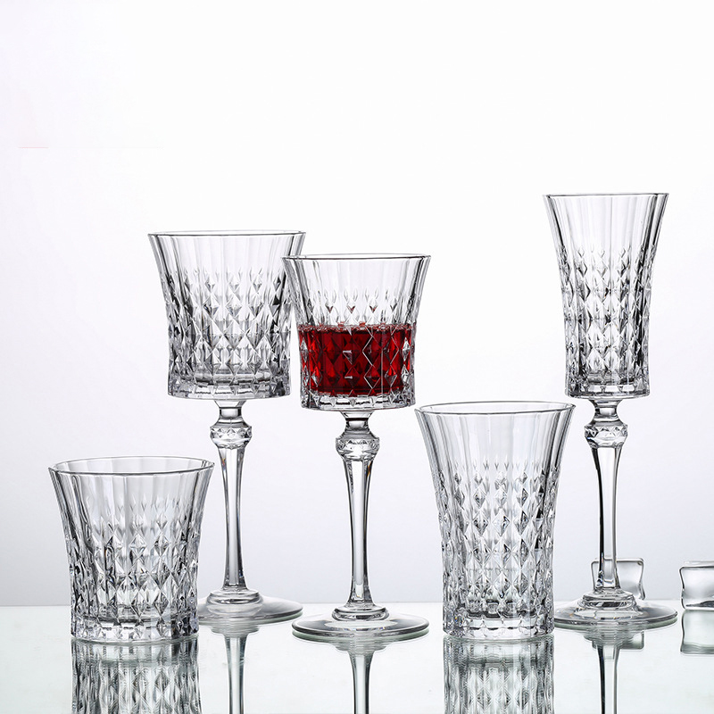  Crystal Glass Champagne Flute Goblet Wine Glasses