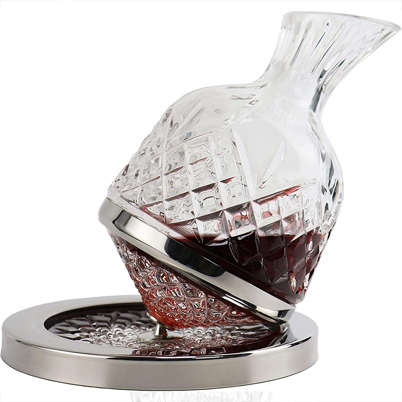 1000ml Crystal Glass Rotating Red Wine Aerator Decanter