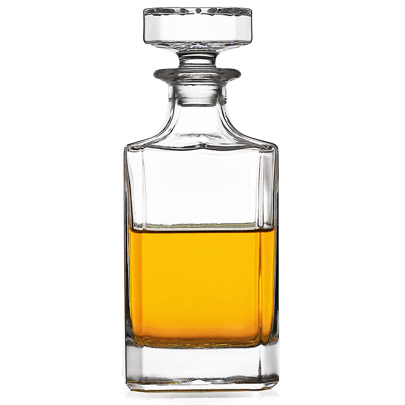 25oz Square Glass Whiskey Decanter for Wine Bourbon