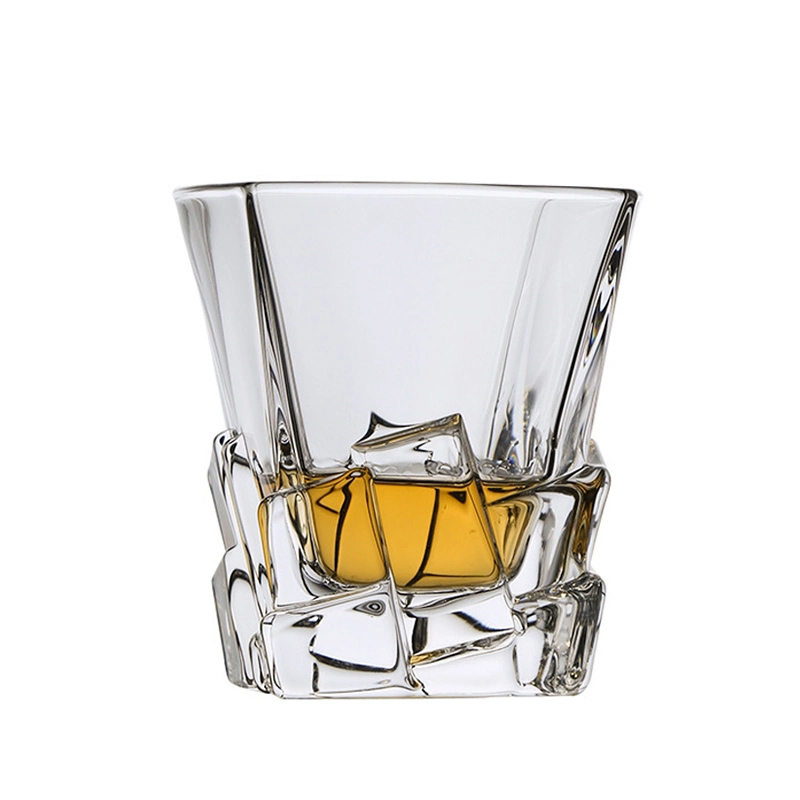 280ml Crystal Heavy Base Square Iceberg Whisky Glass