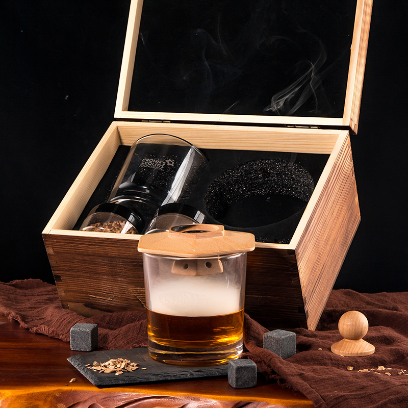 Whiskey Cocktail Smoker Kit in Wooden Gift Box