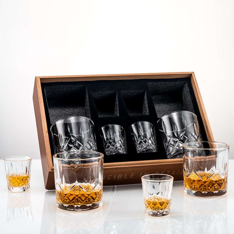 Whiskey Glass Set with Shot Glasses in Gift Box