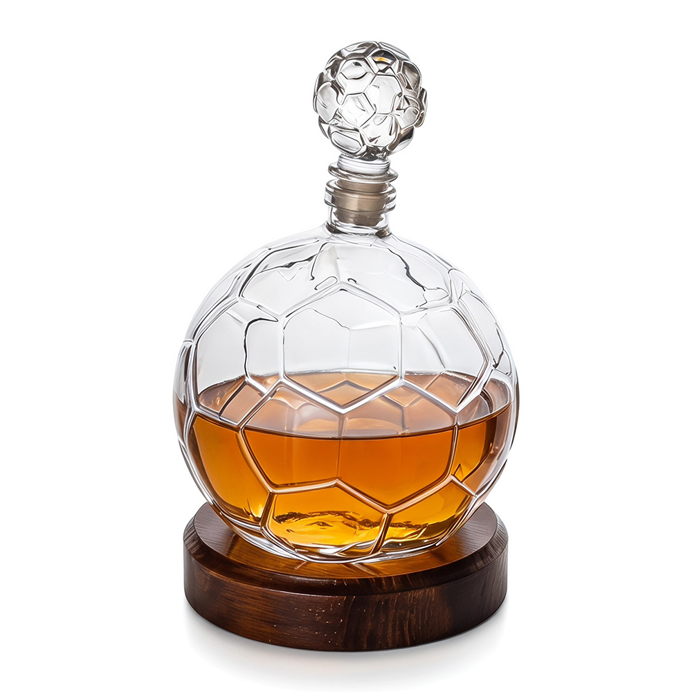 Football Shaped Glass Whiskey Decanter